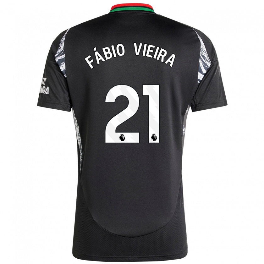 Kandiny Herren Fábio Vieira #21 Schwarz Auswärtstrikot Trikot 2024/25 T-Shirt