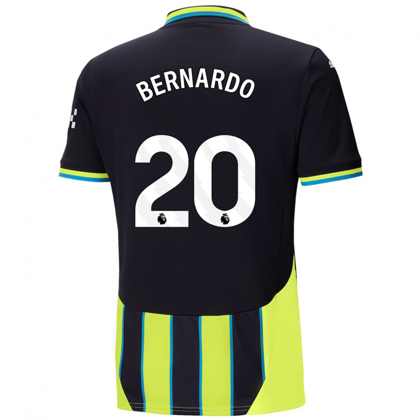 Kandiny Herren Bernardo Silva #20 Blaugelb Auswärtstrikot Trikot 2024/25 T-Shirt