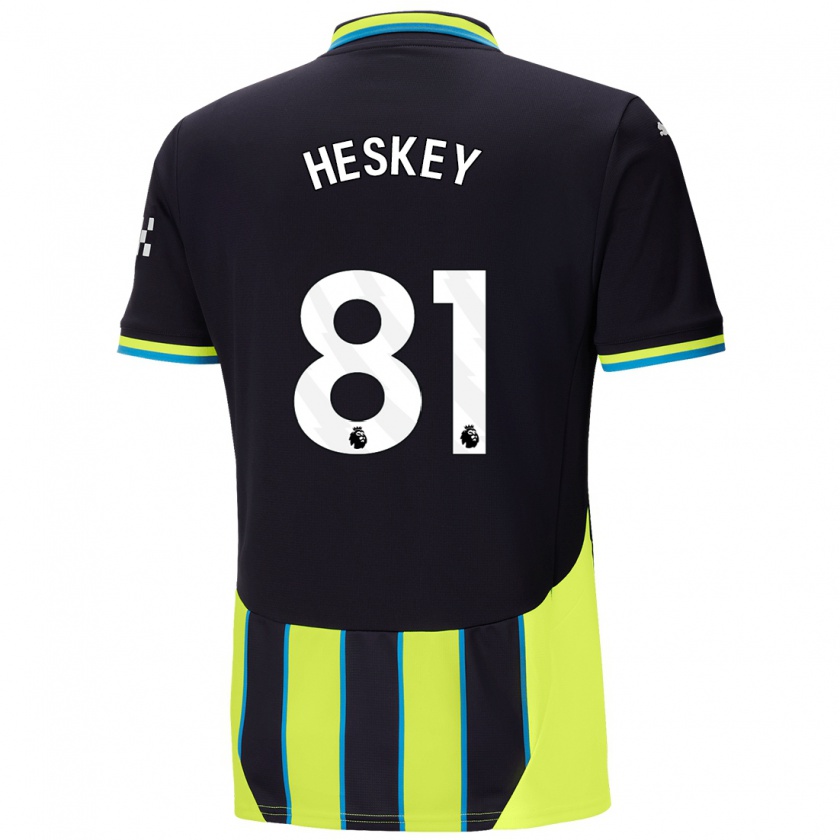 Kandiny Herren Jaden Heskey #81 Blaugelb Auswärtstrikot Trikot 2024/25 T-Shirt