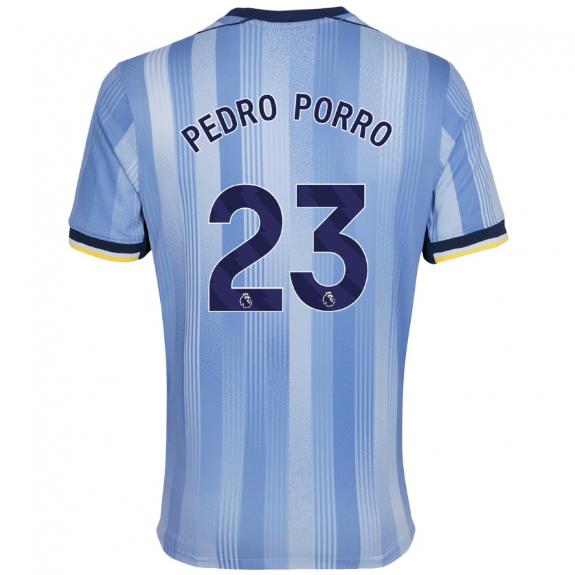 Kandiny Herren Pedro Porro #23 Hellblau Auswärtstrikot Trikot 2024/25 T-Shirt