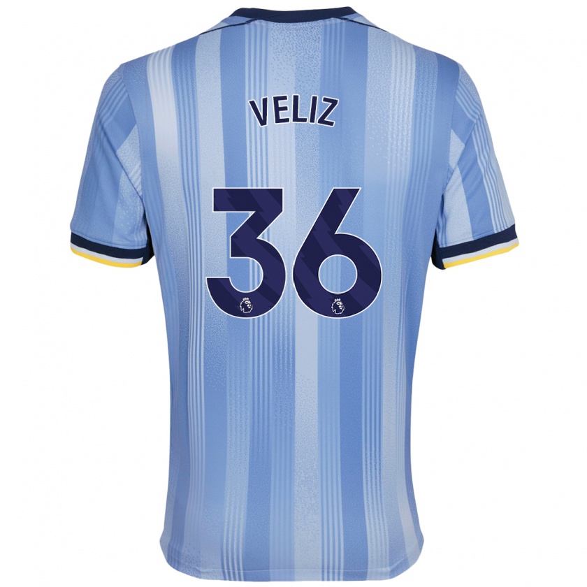 Kandiny Herren Alejo Véliz #36 Hellblau Auswärtstrikot Trikot 2024/25 T-Shirt