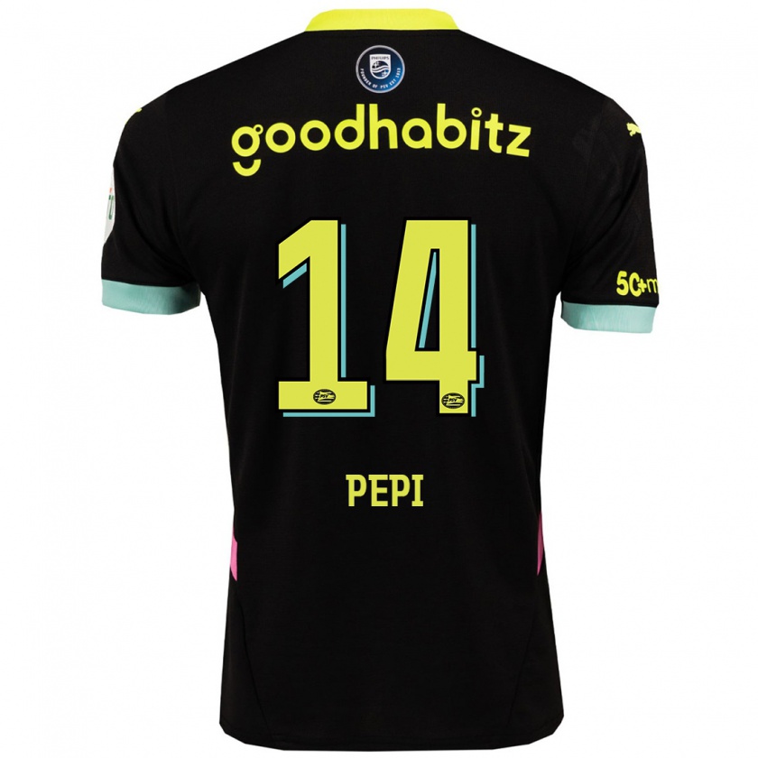 Kandiny Herren Ricardo Pepi #14 Schwarz Gelb Auswärtstrikot Trikot 2024/25 T-Shirt