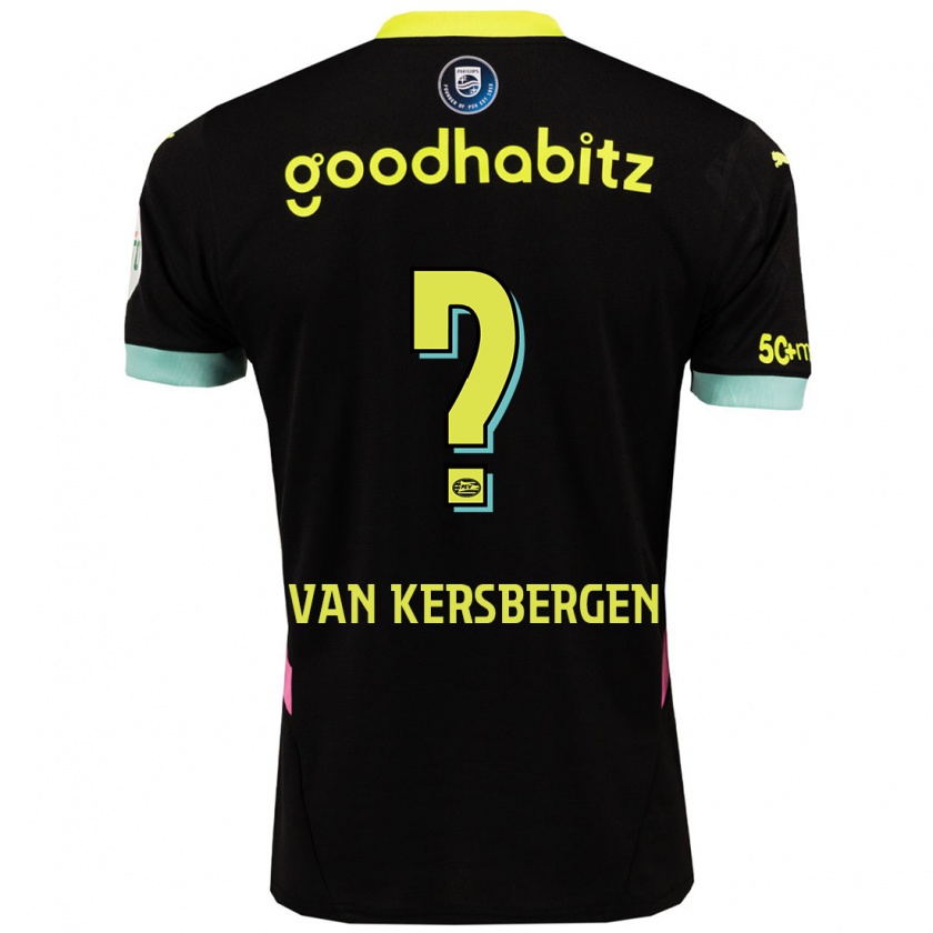 Kandiny Herren Sander Van Kersbergen #0 Schwarz Gelb Auswärtstrikot Trikot 2024/25 T-Shirt