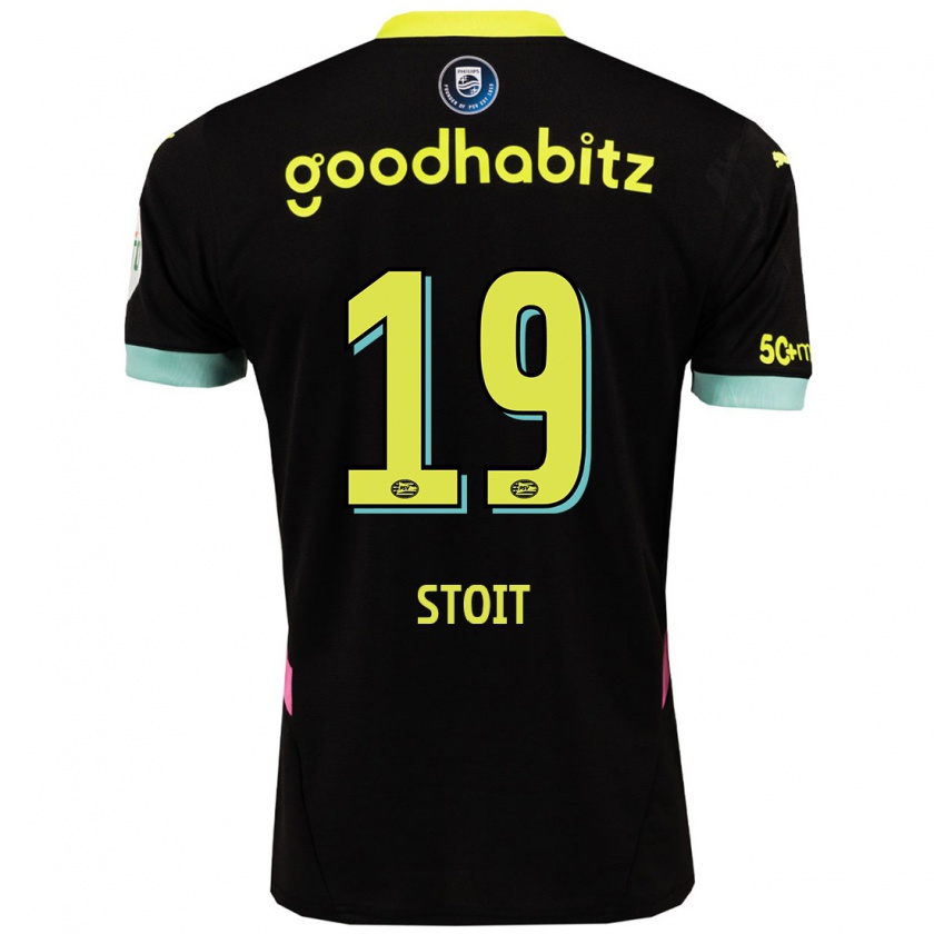 Kandiny Herren Fleur Stoit #19 Schwarz Gelb Auswärtstrikot Trikot 2024/25 T-Shirt