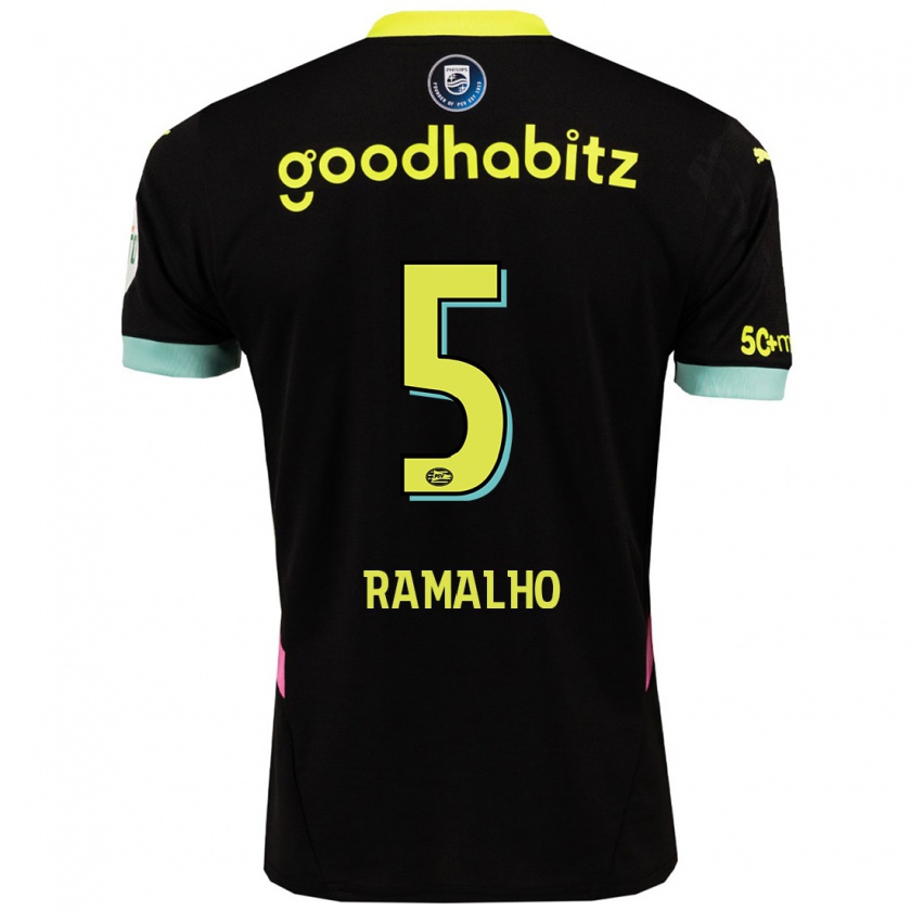 Kandiny Herren André Ramalho #5 Schwarz Gelb Auswärtstrikot Trikot 2024/25 T-Shirt