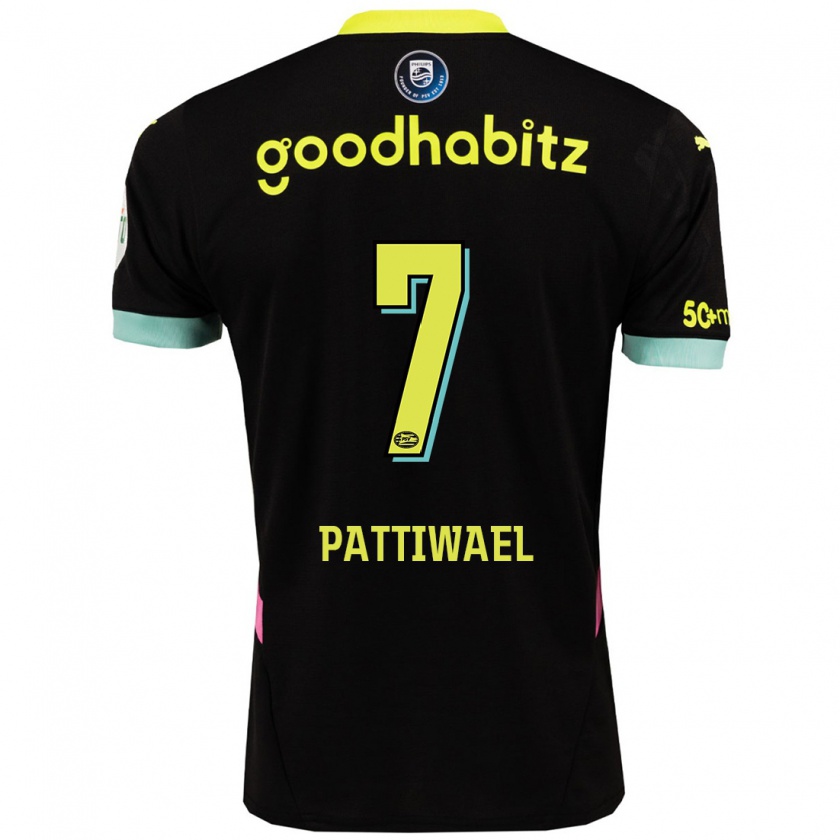 Kandiny Herren Naomi Pattiwael #7 Schwarz Gelb Auswärtstrikot Trikot 2024/25 T-Shirt