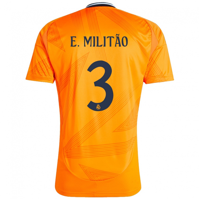 Kandiny Herren Éder Militão #3 Orange Auswärtstrikot Trikot 2024/25 T-Shirt