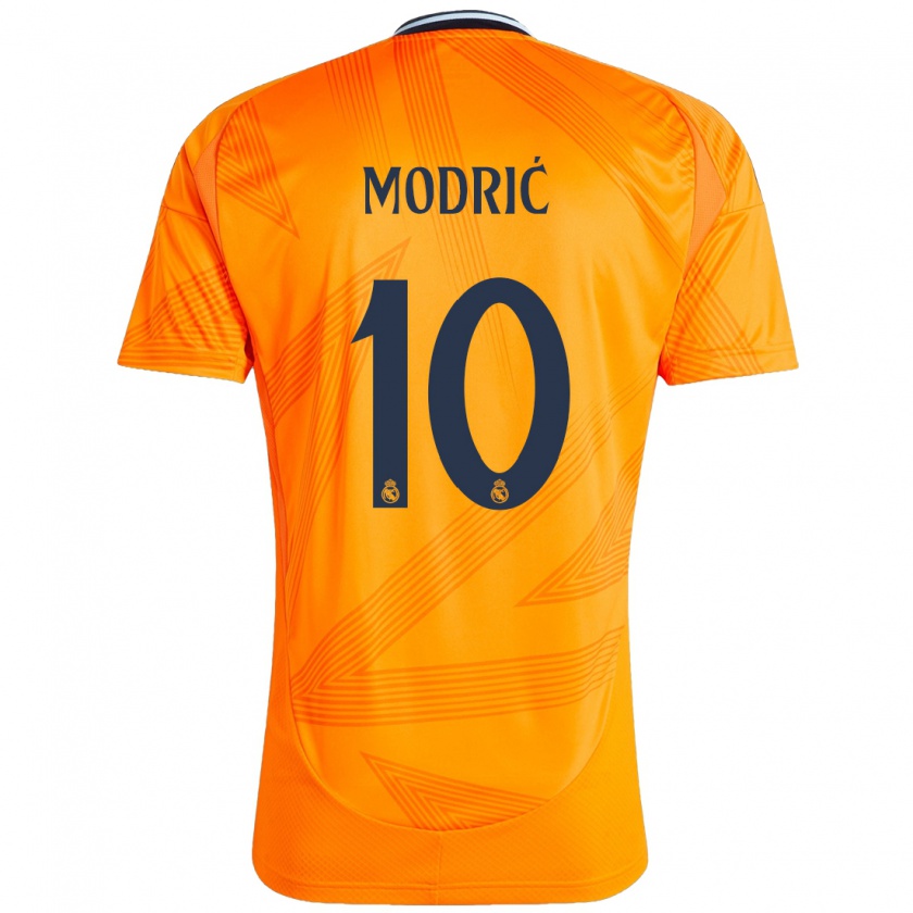 Kandiny Herren Luka Modric #10 Orange Auswärtstrikot Trikot 2024/25 T-Shirt