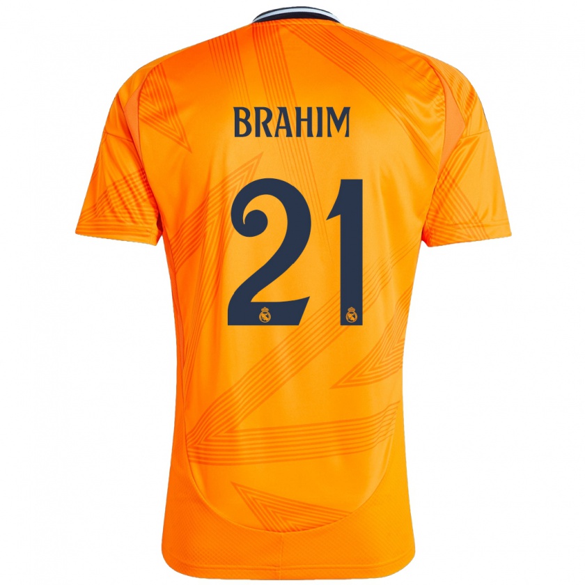 Kandiny Herren Brahim Díaz #21 Orange Auswärtstrikot Trikot 2024/25 T-Shirt