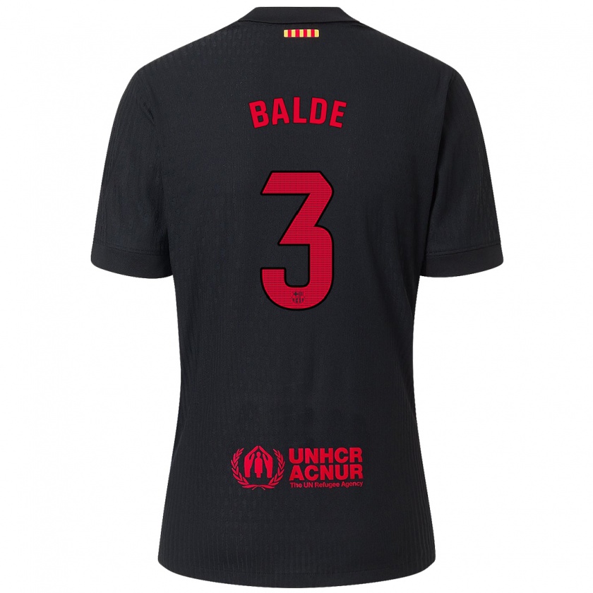 Kandiny Herren Alejandro Balde #3 Schwarz Rot Auswärtstrikot Trikot 2024/25 T-Shirt