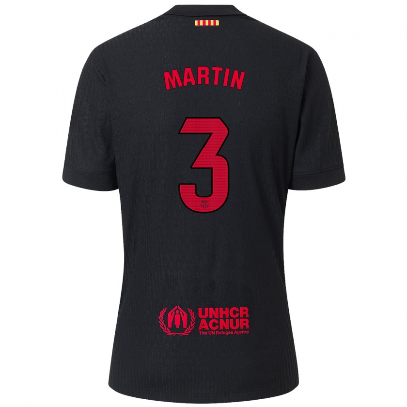 Kandiny Herren Gerard Martín #3 Schwarz Rot Auswärtstrikot Trikot 2024/25 T-Shirt