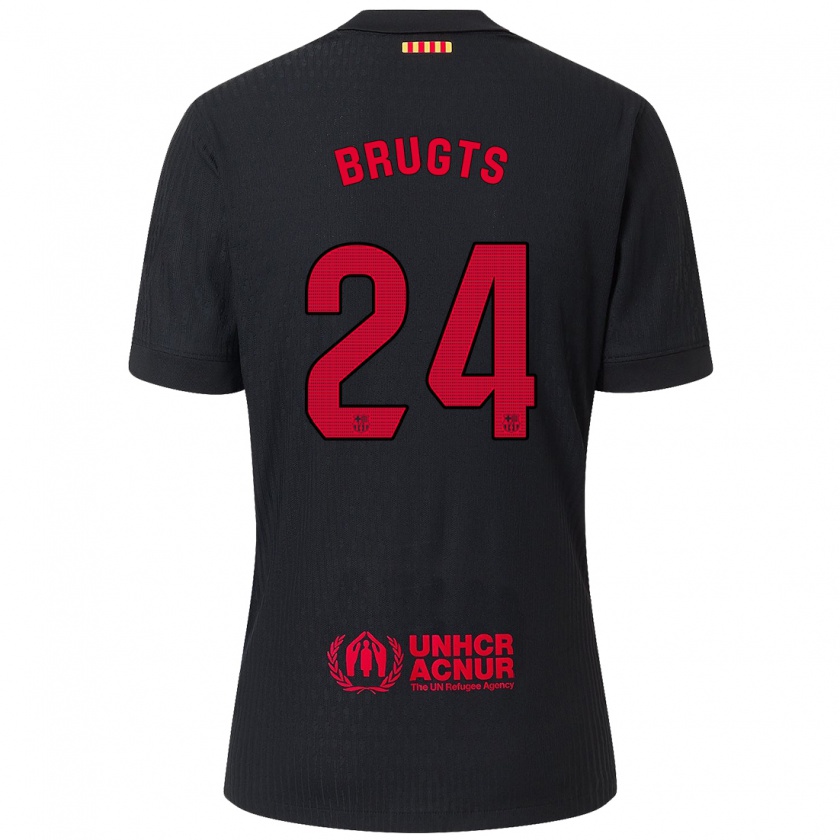 Kandiny Herren Esmee Brugts #24 Schwarz Rot Auswärtstrikot Trikot 2024/25 T-Shirt