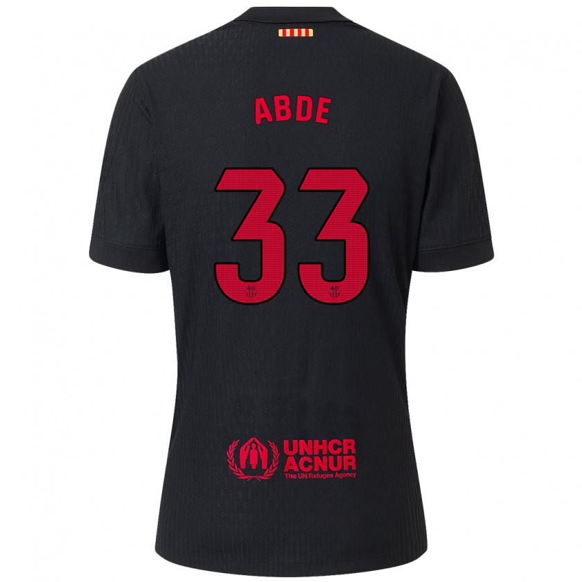 Kandiny Herren Ez Abde #33 Schwarz Rot Auswärtstrikot Trikot 2024/25 T-Shirt