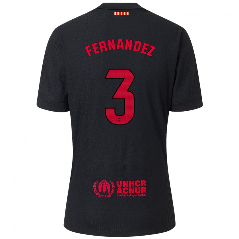 Kandiny Herren Jana Fernandez #3 Schwarz Rot Auswärtstrikot Trikot 2024/25 T-Shirt