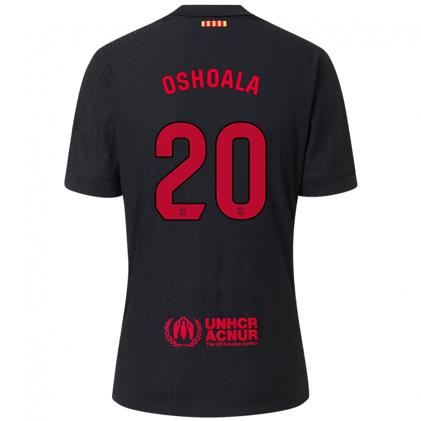 Kandiny Herren Asisat Oshoala #20 Schwarz Rot Auswärtstrikot Trikot 2024/25 T-Shirt