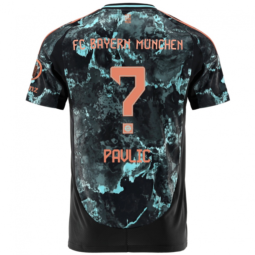 Kandiny Herren Raphael Pavlic #0 Schwarz Auswärtstrikot Trikot 2024/25 T-Shirt