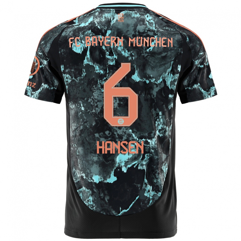 Kandiny Herren Tuva Hansen #6 Schwarz Auswärtstrikot Trikot 2024/25 T-Shirt