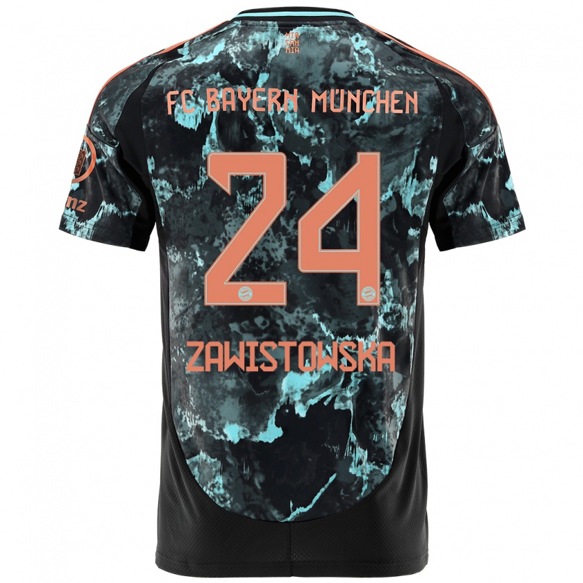 Kandiny Herren Weronika Zawistowska #24 Schwarz Auswärtstrikot Trikot 2024/25 T-Shirt