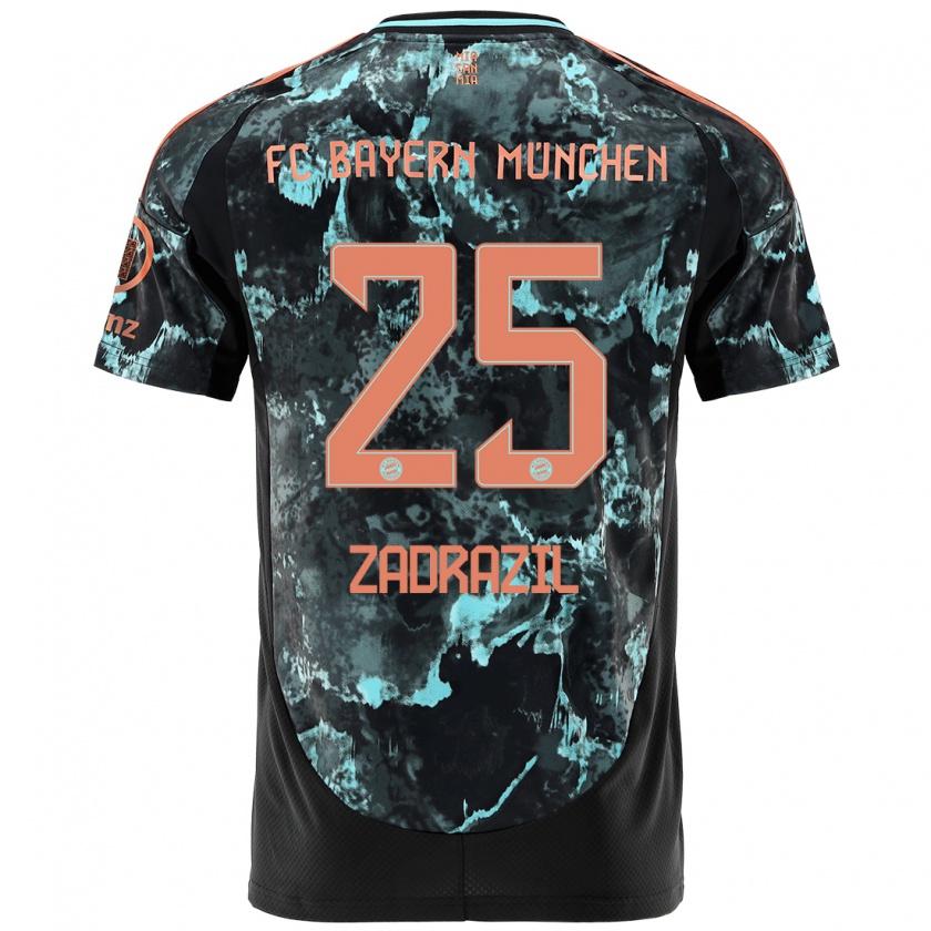 Kandiny Herren Sarah Zadrazil #25 Schwarz Auswärtstrikot Trikot 2024/25 T-Shirt