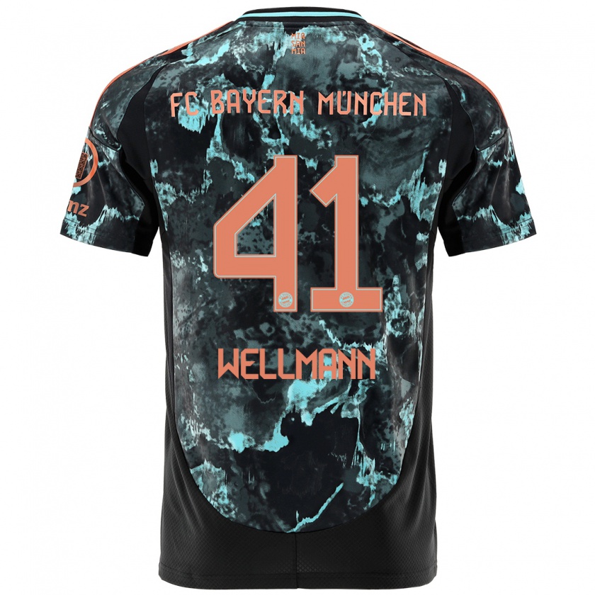 Kandiny Herren Anna Wellmann #41 Schwarz Auswärtstrikot Trikot 2024/25 T-Shirt