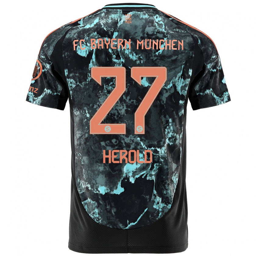 Kandiny Herren David Herold #27 Schwarz Auswärtstrikot Trikot 2024/25 T-Shirt