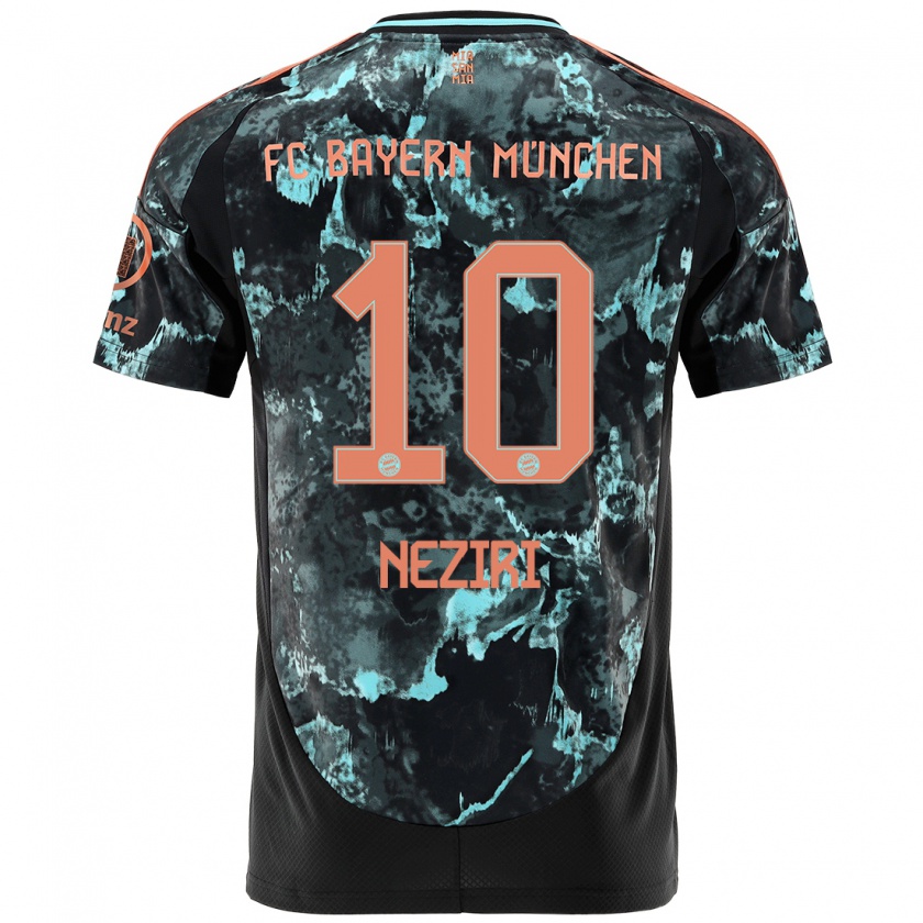 Kandiny Herren Behar Neziri #10 Schwarz Auswärtstrikot Trikot 2024/25 T-Shirt