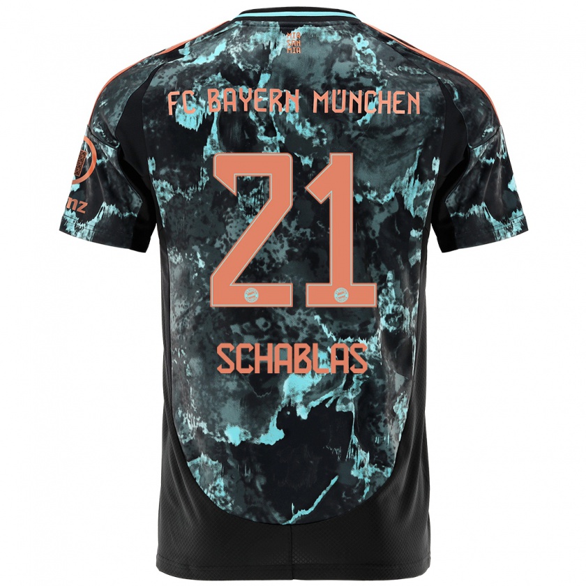 Kandiny Herren Matteo Schablas #21 Schwarz Auswärtstrikot Trikot 2024/25 T-Shirt