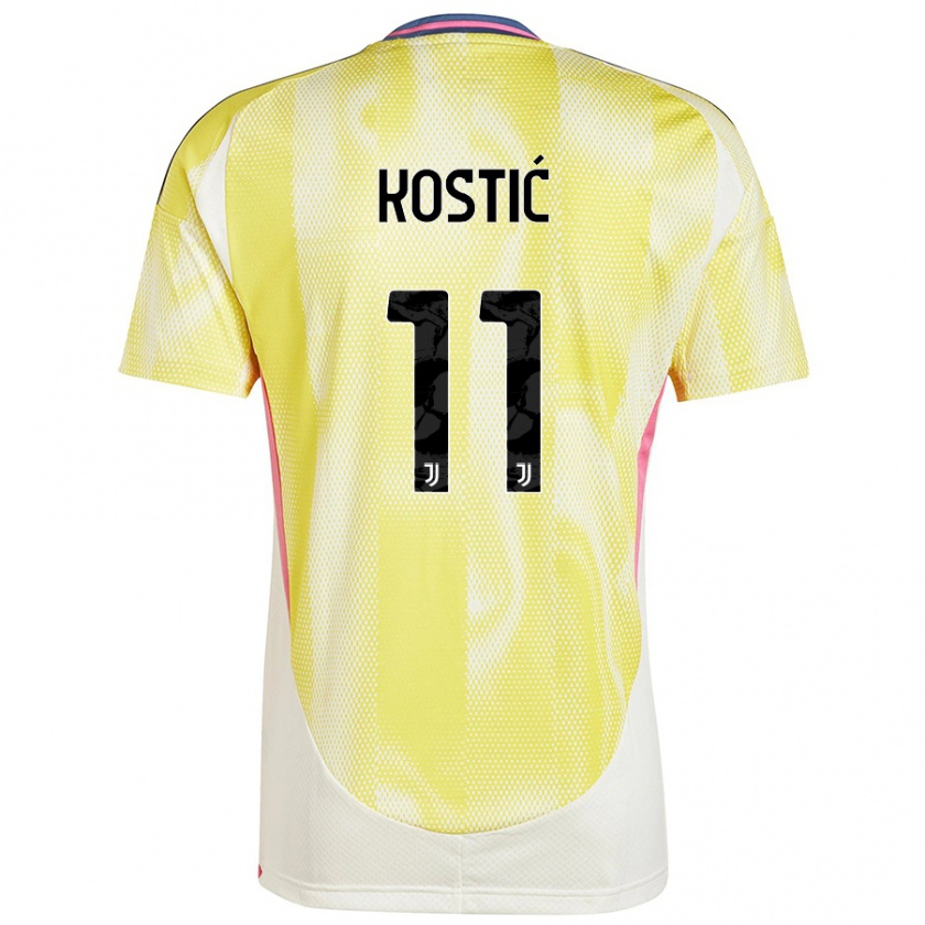 Kandiny Herren Filip Kostić #11 Solargelb Auswärtstrikot Trikot 2024/25 T-Shirt