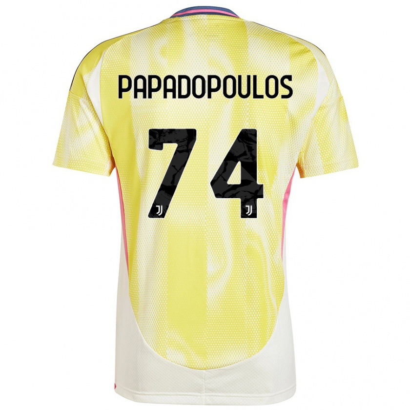 Kandiny Herren Christos Papadopoulos #74 Solargelb Auswärtstrikot Trikot 2024/25 T-Shirt