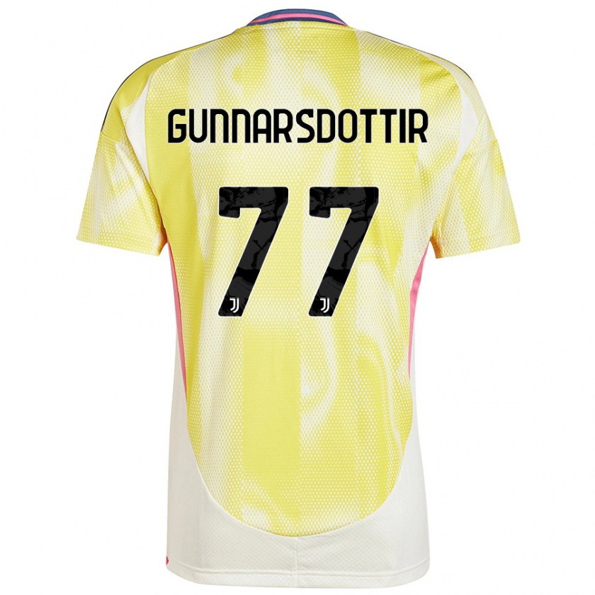 Kandiny Herren Sara Björk Gunnarsdóttir #77 Solargelb Auswärtstrikot Trikot 2024/25 T-Shirt