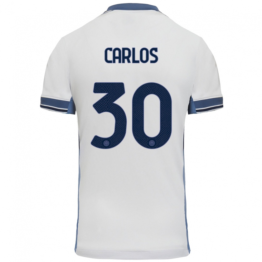 Kandiny Herren Carlos Augusto #30 Weißgrau Auswärtstrikot Trikot 2024/25 T-Shirt