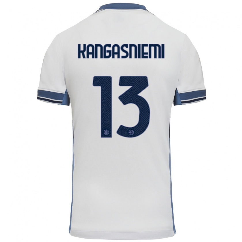 Kandiny Herren Ilari Kangasniemi #13 Weißgrau Auswärtstrikot Trikot 2024/25 T-Shirt