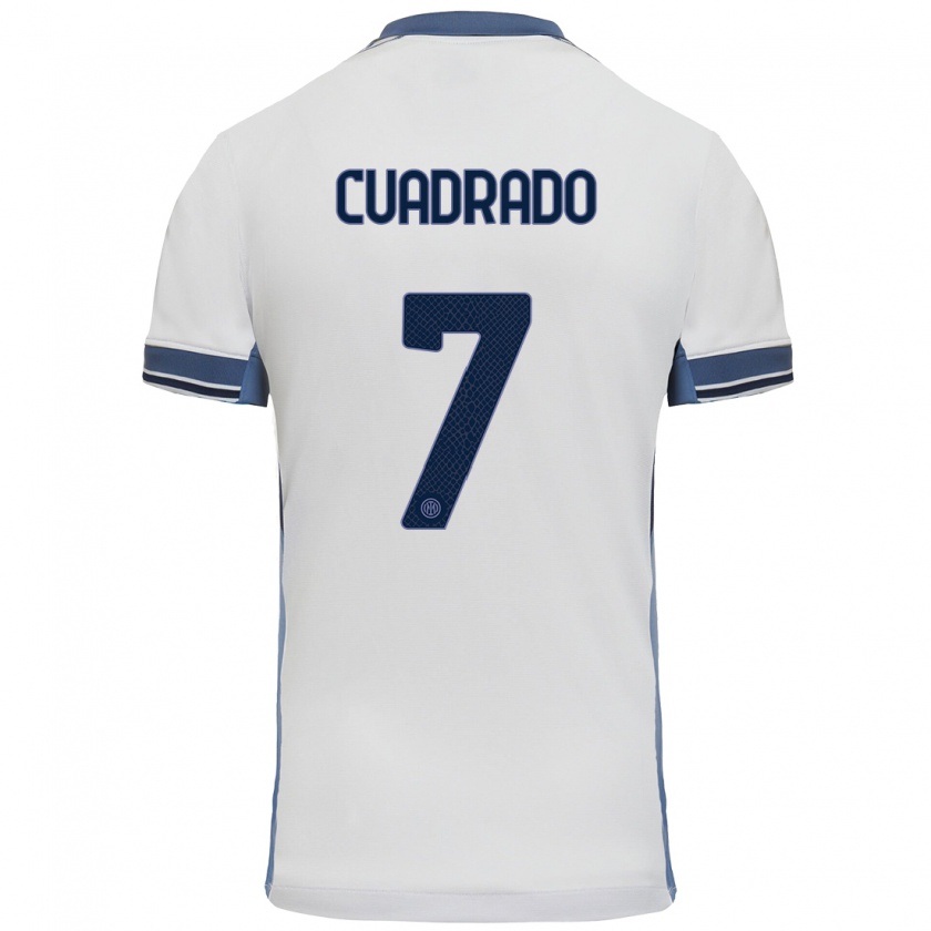 Kandiny Herren Juan Cuadrado #7 Weißgrau Auswärtstrikot Trikot 2024/25 T-Shirt