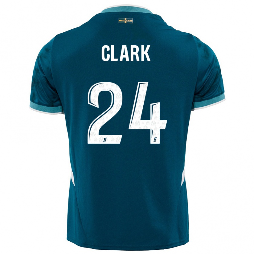 Kandiny Herren Ashley Clark #24 Türkisblau Auswärtstrikot Trikot 2024/25 T-Shirt