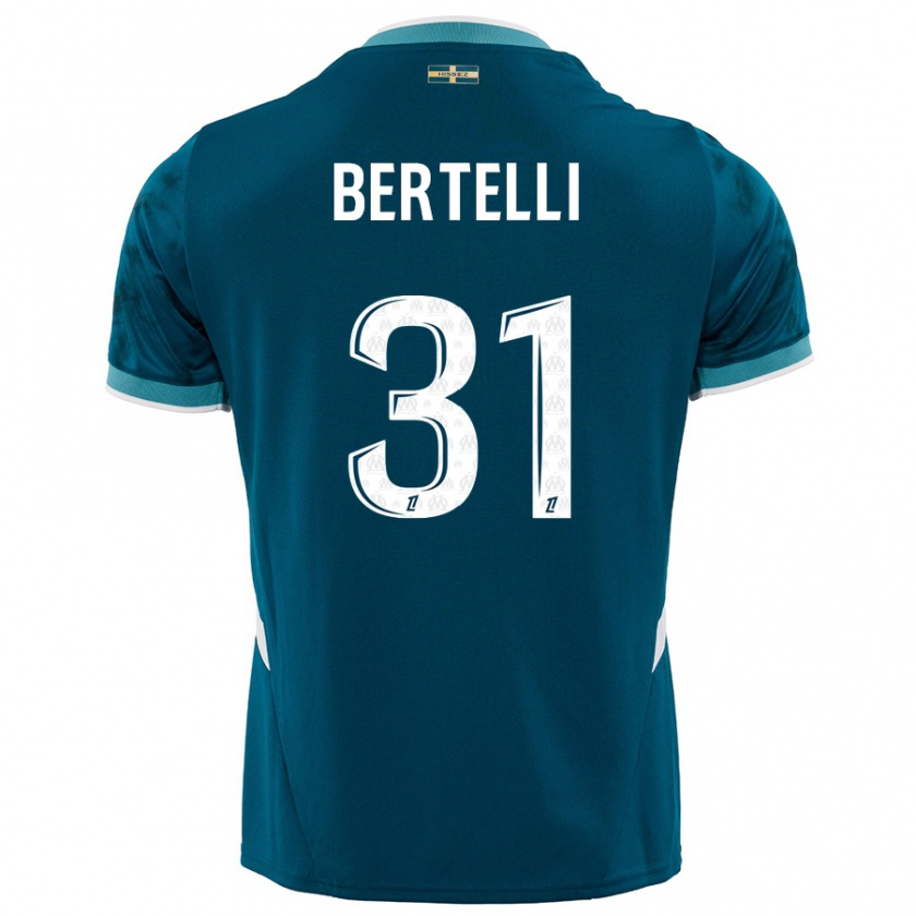 Kandiny Herren Ugo Bertelli #31 Türkisblau Auswärtstrikot Trikot 2024/25 T-Shirt