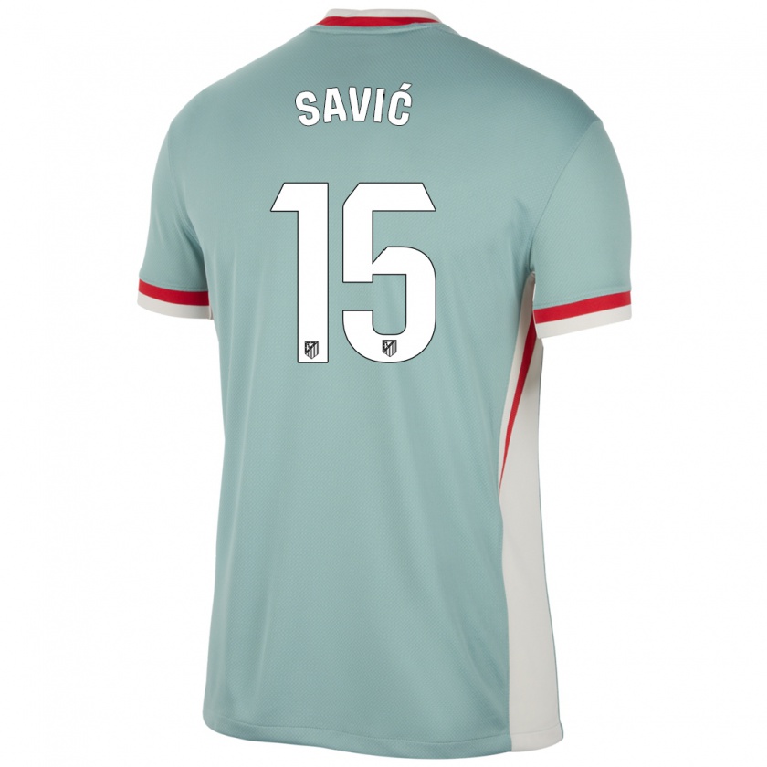 Kandiny Herren Stefan Savic #15 Hellbeige Blau Auswärtstrikot Trikot 2024/25 T-Shirt