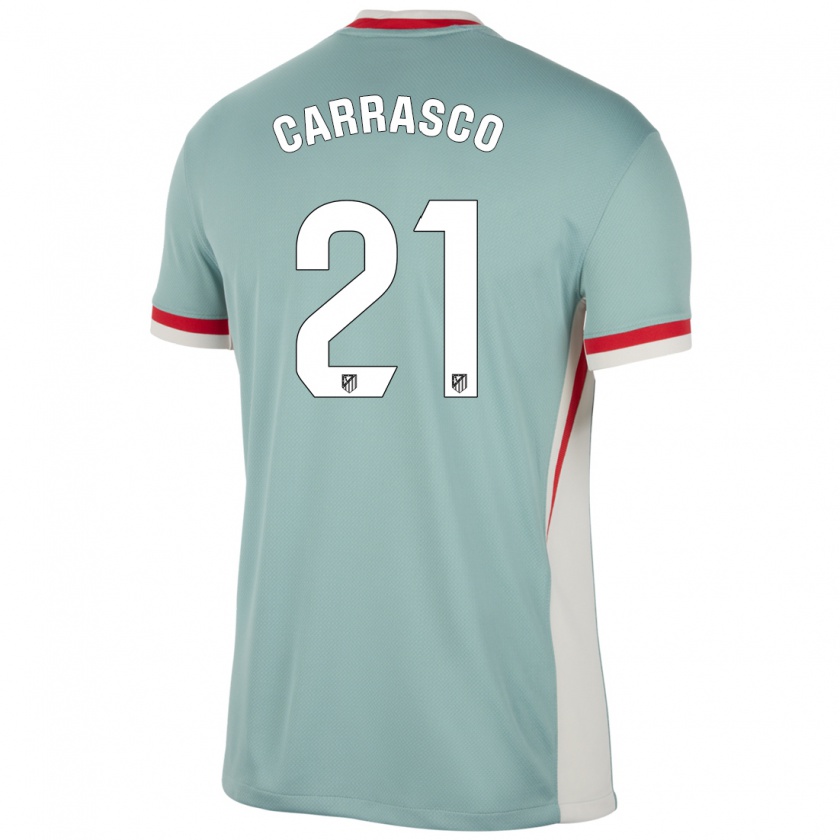 Kandiny Herren Yannick Carrasco #21 Hellbeige Blau Auswärtstrikot Trikot 2024/25 T-Shirt