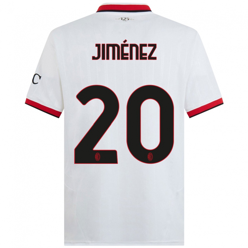 Kandiny Herren Álex Jiménez #20 Weiß Schwarz Rot Auswärtstrikot Trikot 2024/25 T-Shirt