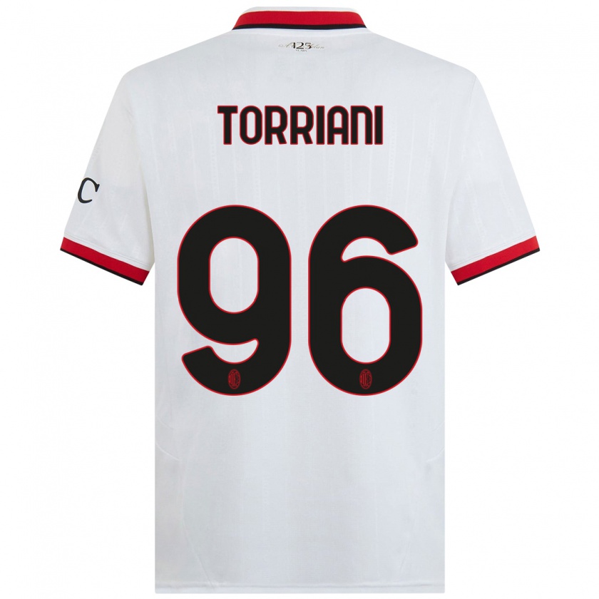 Kandiny Herren Lorenzo Torriani #96 Weiß Schwarz Rot Auswärtstrikot Trikot 2024/25 T-Shirt