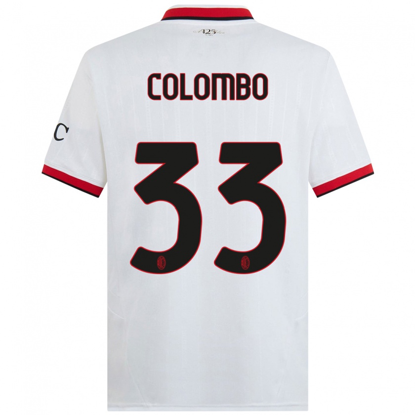 Kandiny Herren Federico Colombo #33 Weiß Schwarz Rot Auswärtstrikot Trikot 2024/25 T-Shirt