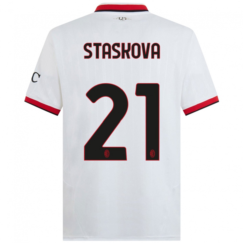 Kandiny Herren Andrea Stašková #21 Weiß Schwarz Rot Auswärtstrikot Trikot 2024/25 T-Shirt