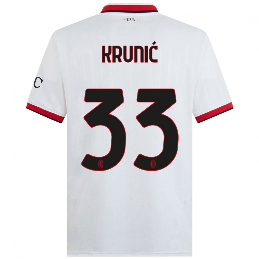 Kandiny Herren Rade Krunic #33 Weiß Schwarz Rot Auswärtstrikot Trikot 2024/25 T-Shirt