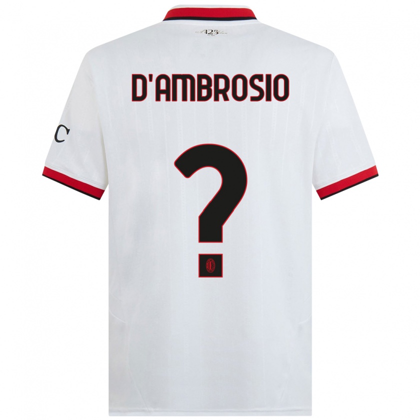 Kandiny Herren Antonio D'ambrosio #0 Weiß Schwarz Rot Auswärtstrikot Trikot 2024/25 T-Shirt