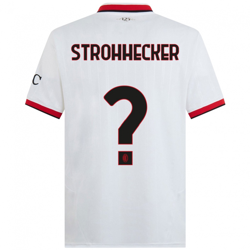 Kandiny Herren Riccardo Strohhecker #0 Weiß Schwarz Rot Auswärtstrikot Trikot 2024/25 T-Shirt