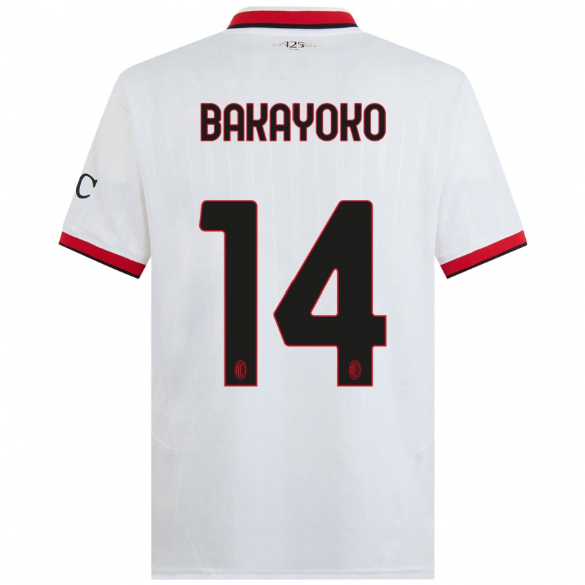 Kandiny Herren Tiemoue Bakayoko #14 Weiß Schwarz Rot Auswärtstrikot Trikot 2024/25 T-Shirt