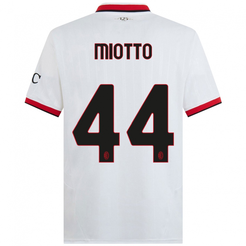 Kandiny Herren Giorgia Miotto #44 Weiß Schwarz Rot Auswärtstrikot Trikot 2024/25 T-Shirt