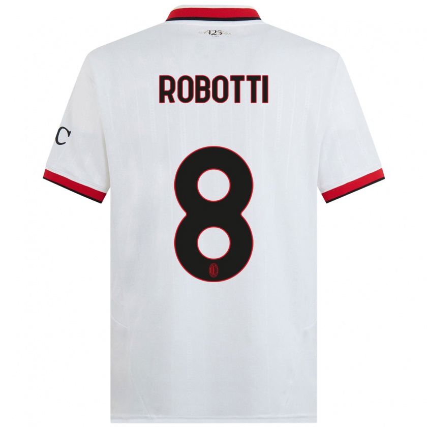 Kandiny Herren Giovanni Robotti #8 Weiß Schwarz Rot Auswärtstrikot Trikot 2024/25 T-Shirt