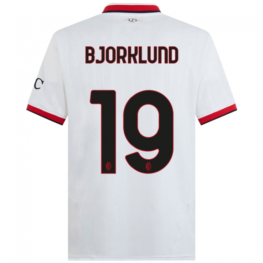 Kandiny Herren Lukas Bjorklund #19 Weiß Schwarz Rot Auswärtstrikot Trikot 2024/25 T-Shirt