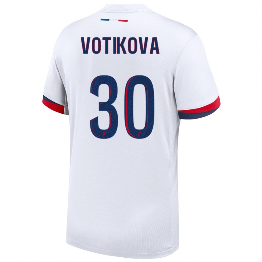 Kandiny Herren Barbora Votikova #30 Weiß Blau Rot Auswärtstrikot Trikot 2024/25 T-Shirt