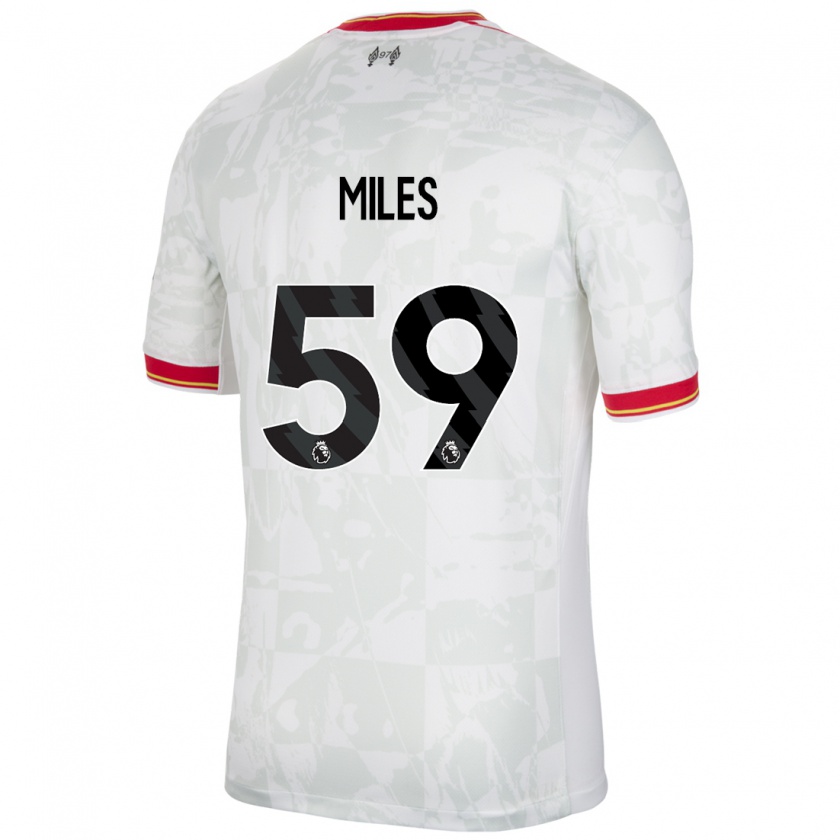 Kandiny Herren Terence Miles #59 Weiß Rot Schwarz Ausweichtrikot Trikot 2024/25 T-Shirt